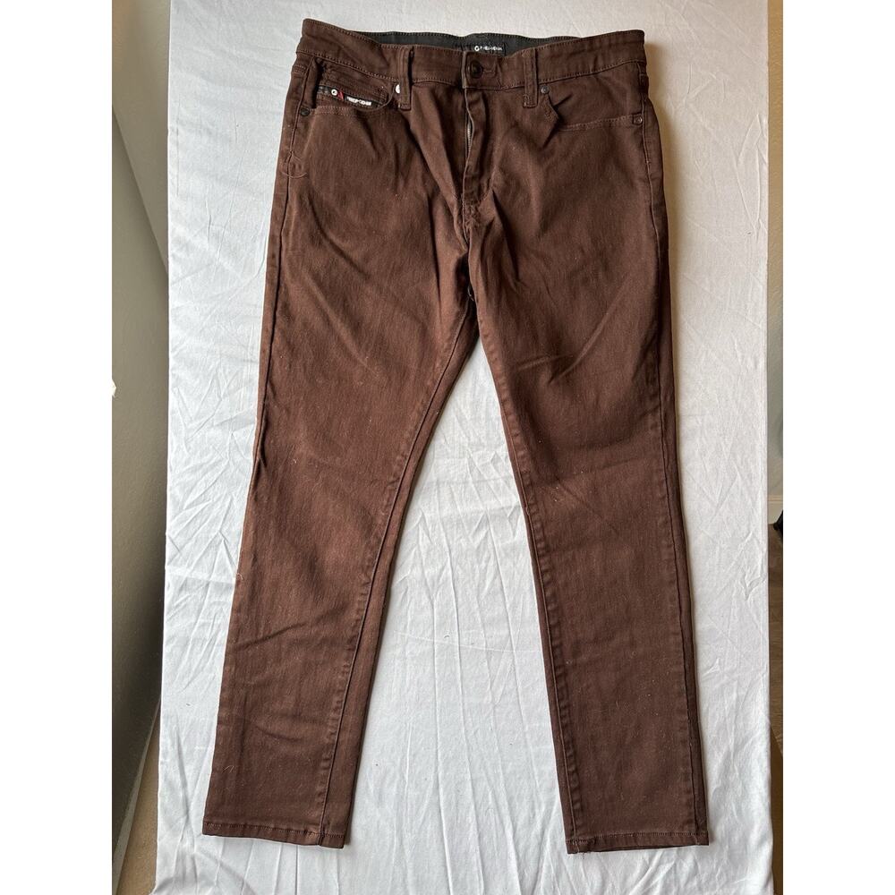 Fried Denim - Brown Slim Fit Jeans - Size 36W X 32L